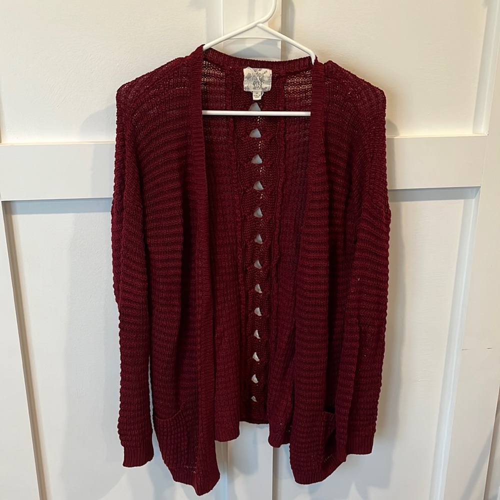 Maroon cardigan